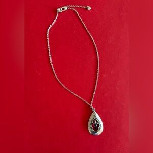 BRIGHTON SAHARA BLUE SILVER CRYSTAL PENDANT NECKLACE